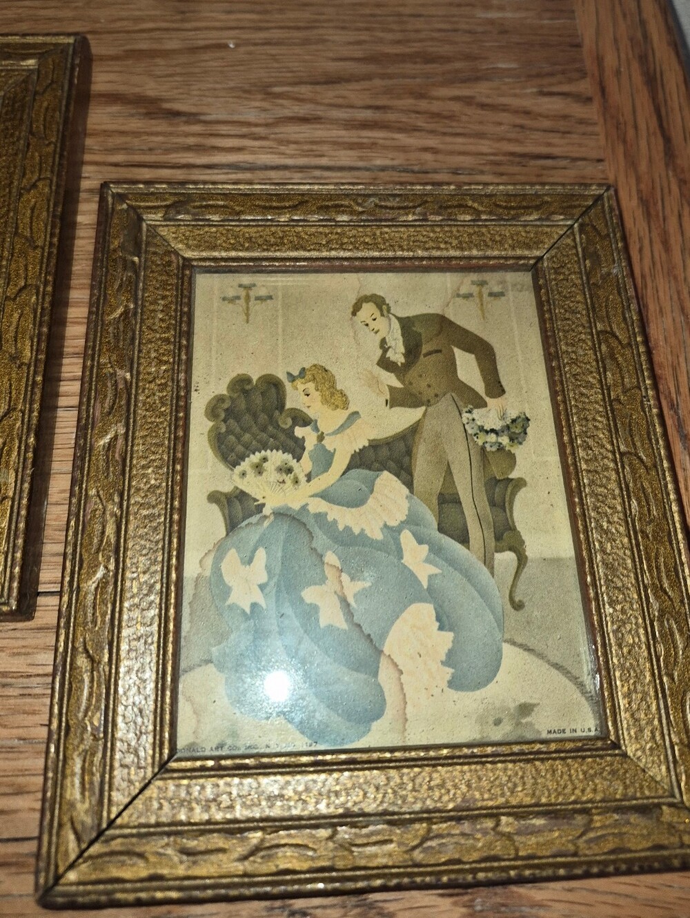 3 Framed Vintage 1940s lithographs by artist S. Colef - Picture 4 of 7
